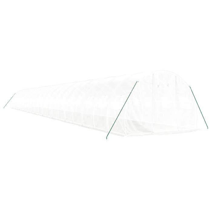VidaXL Serre avec cadre en acier blanc 66 m² 22x3x2 m, polytunnel, serre à cadre froid, serre pour tomate, serre de jardin, 3188059