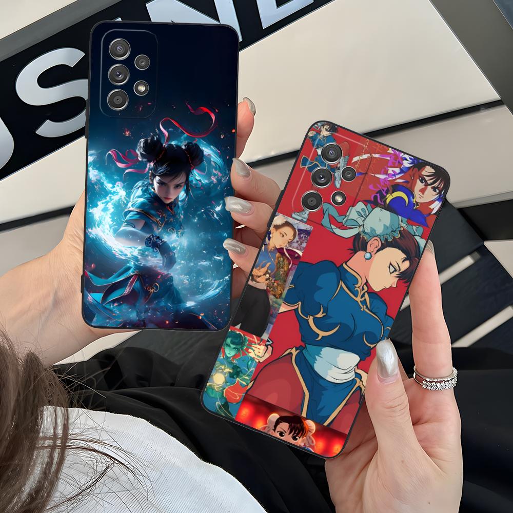 Street Fighter Chunli Phone Case for Samsung Galaxy M55 54 42 35 34 33 32 23 22 15 14 13 12 F55 5G Colorful Cover Cover Pretty