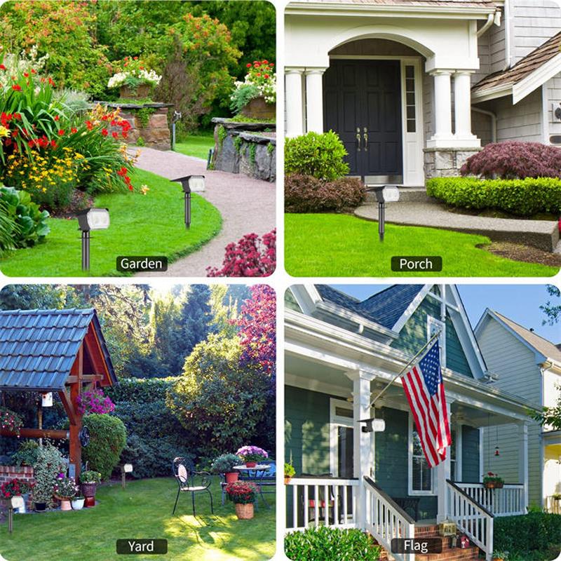 Solar Spot Light IP65 Solar Outdoor Lights 48 LEDS RGB Waterproof Garden Light 2-in-1 Solar Spotlight For Yard lawn