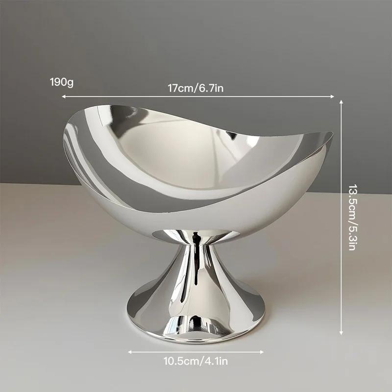 Silver Plated Iron Desktop Storage Tray Ornaments Crafts Home Livingroom Dining Table Snack Fruit Storage Plate Decoration Items