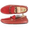 Excellent LOUIS VUITTON Driving shoes LV logo metal loafers Red series 6.5 Used