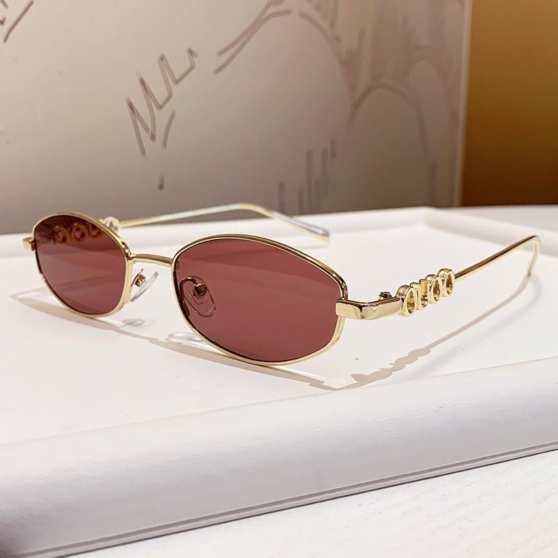 French Style Geometric Sunglasses For Men And Women With Uv400 Protection And Metal Frame