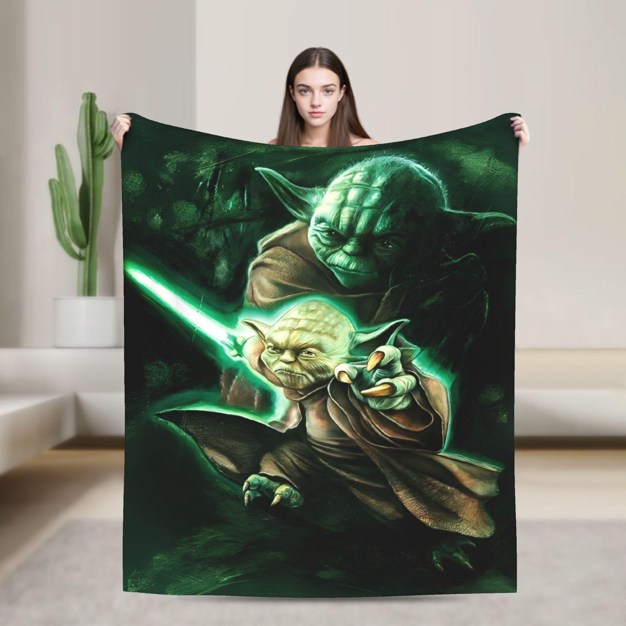 

Cartoon Grogus Yodas W-Warss Blankets Game S-Stars Film Fuzzy Funny Warm Throw Blankets for Home Restaurant Summer 75x90cm