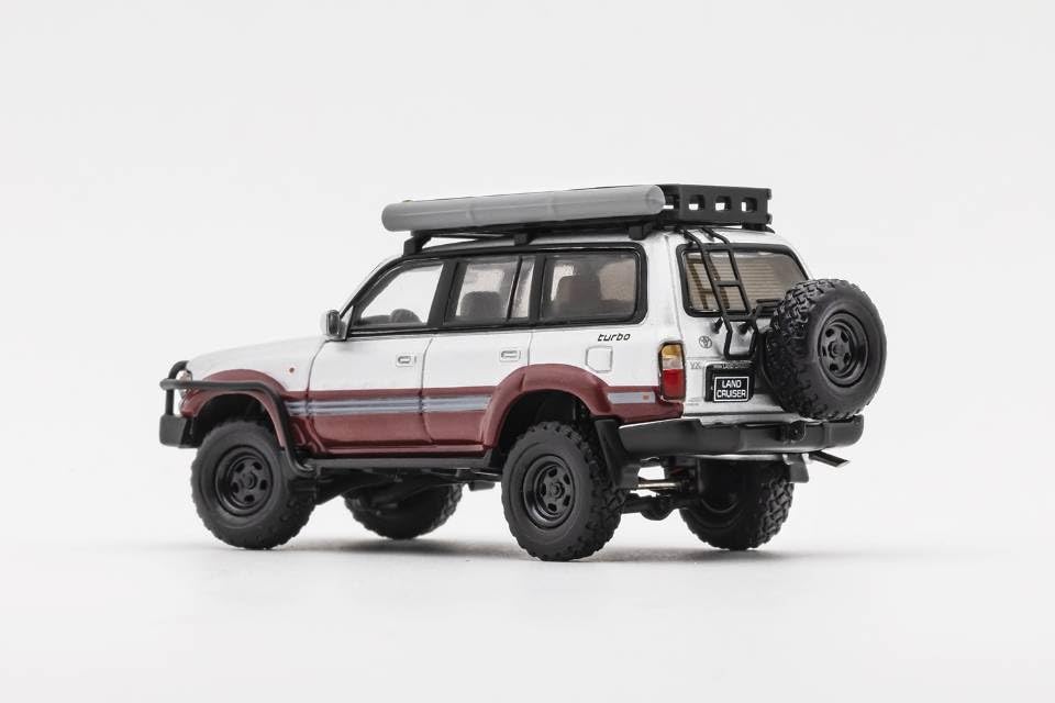 Gaincorp Products Toyota Land Cruiser LC80 Retrofit Version LHD Red Finished Model 1/64 - - Silver/Maroon