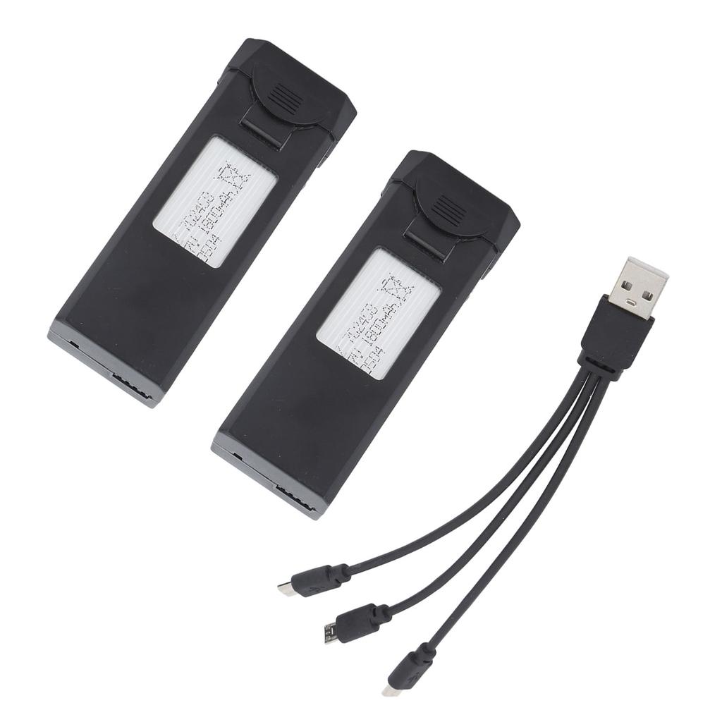 2 Stück 3,7V 1800mAh Lithium-Akku mit Ladekabel für F184 S93 L900 A258 Fernbedienungsdrohne
