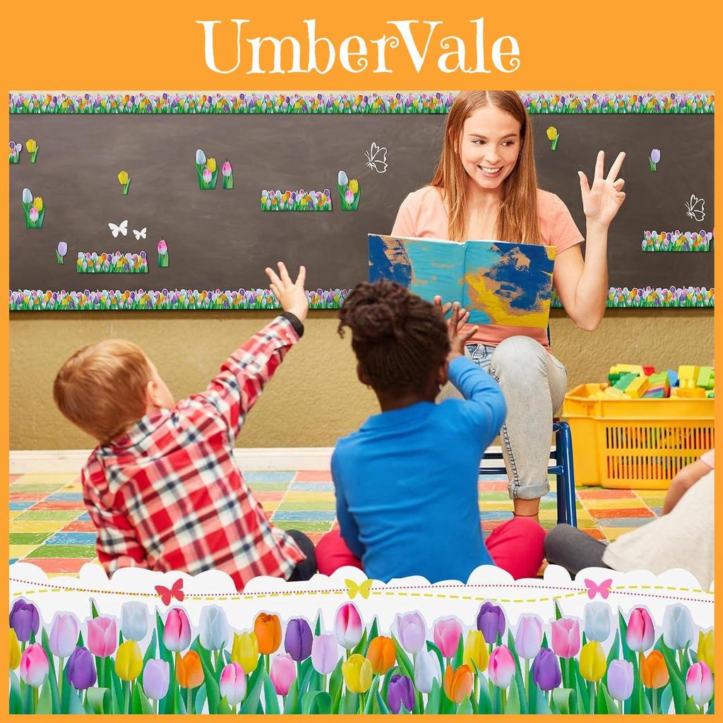 Spring Tulip Flower Party Classroom Decor Paper With Color Printing For Home And Event Use