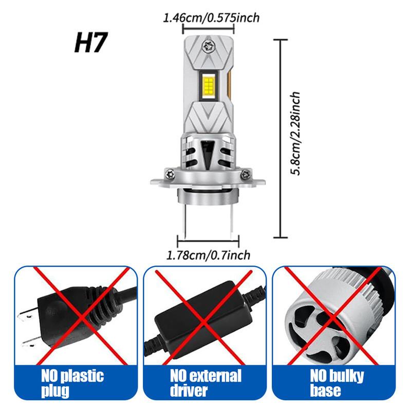 12V Universal Motors Headlight Fog Light LED Bulb-H7 Socket-V16 Direct Plug Integrated 16 LED 6500K White
