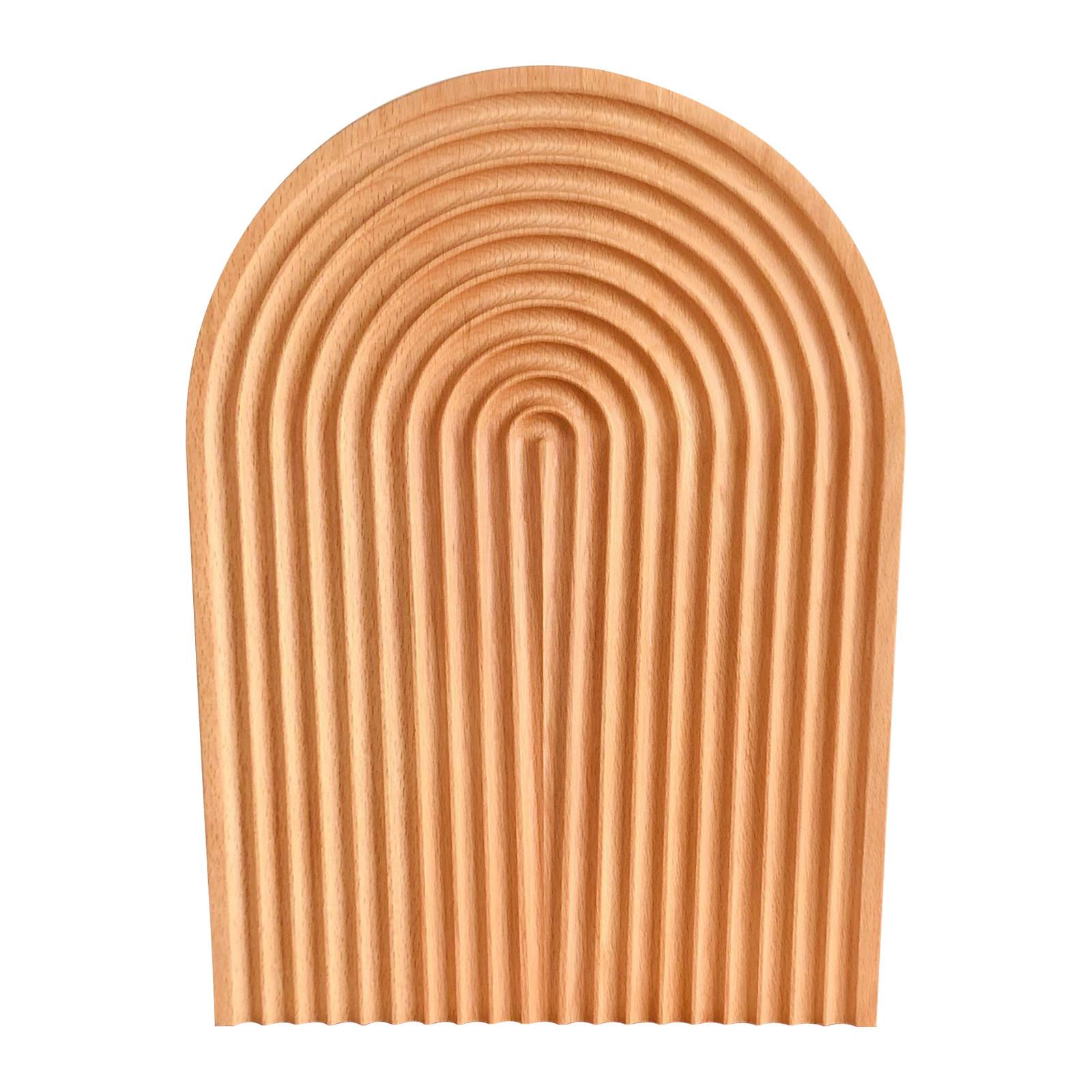 

Декоративная деревянная сервировочная доска, пищевая разделочная доска из бука для закусок, деревянная сервировочная тарелка для кухонной стойки в ребристой радужной форме One Size коричневый