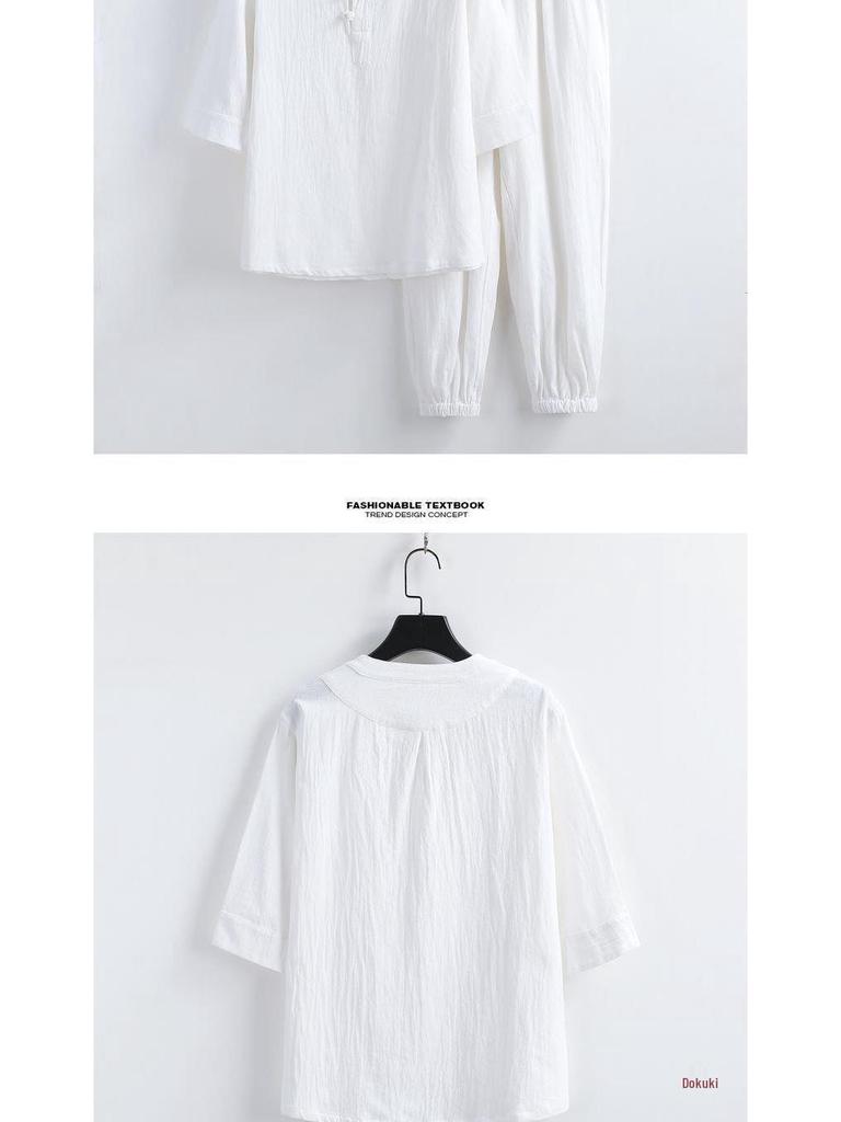 Men’s Taoist Meditation Suit – Summer Cotton-Linen Zen Tang-Style