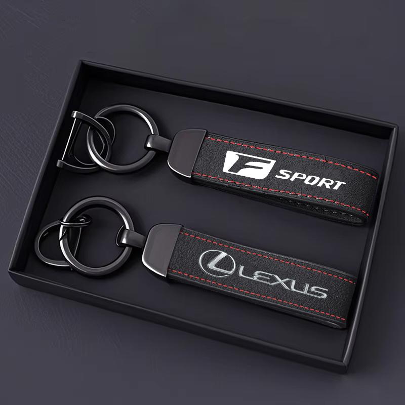 Car Suede Leather Keychain Alloy Keyring Pendant Accessories For Lexus F SPORT ES RX NX LS UX LM LX GX LC RZ IS CT GS RC HS LBX IT8