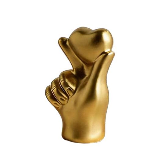 Yousheng Heart Hand Gesture Sculpture Romantic Desktop Love Ornaments for Living Room Home Table Decor Valentine Day Wedding Gifts