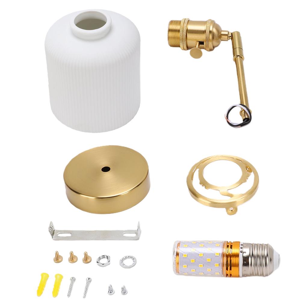 E27 LED Wall Lamp Sconce Pull Chain Switch Modern Wall Light Fixture for Bedroom Reading Indoor
