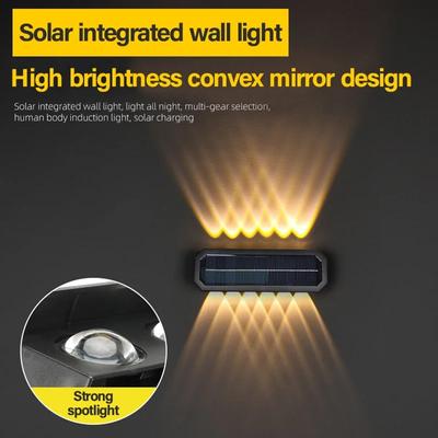 Luzes de Parede Solares de LED para Exterior Decoração de Jardim Iluminação para Cima e para Baixo Lâmpada à Prova d'Água para Escadas Varanda Pátio Lâmpadas de Decoração
