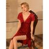 French Style Elegance Sexy Couple Date Nightdress/See-through Lace Edge Deep V Split Hollow Dress/Pajamas