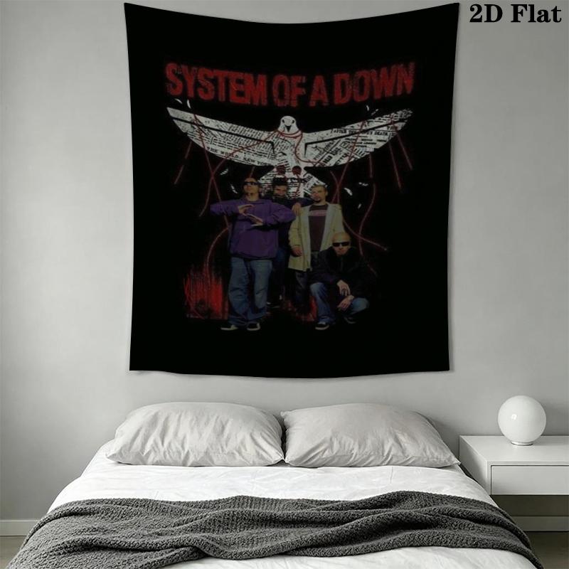 system of a down Wall Tapestry Aesthetic Wall Hanging Printed Fabric Blanket Decorative Tapestries for Bedroom Living Room Home Decor