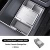For Tesla Model Y Juniper 2025 Car Center Console Storage Box Armrest Storage Box Hidden Organizer Tray Non-slip Mat Accessories