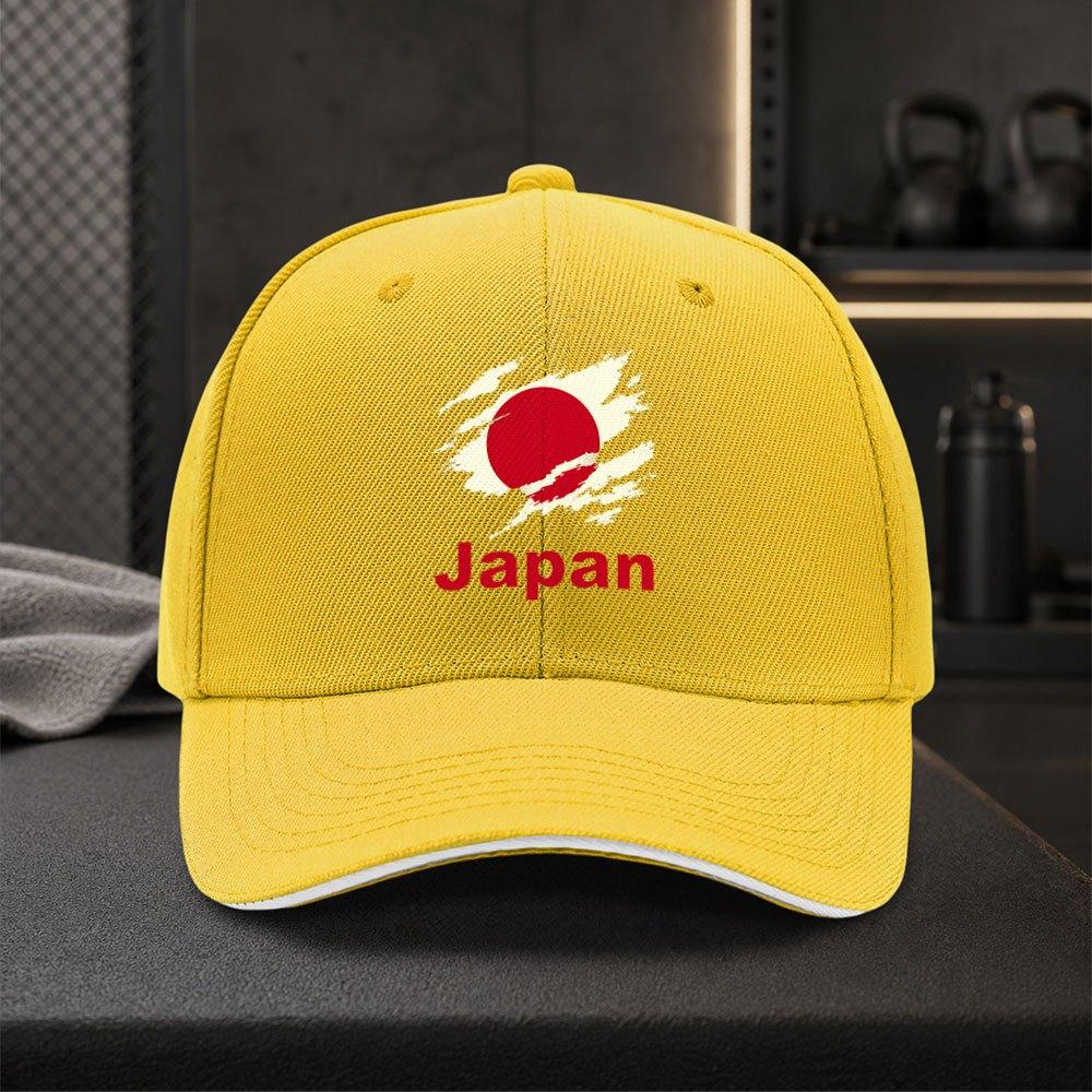 Japanese Flag Baseball Cap for Unisex Adjustable Duckbill Hat with Japan Flag Emblem Lightweight Outdoor Travel Cap