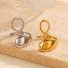 Stainless Steel Chunky Smooth Rings for Women Geometry Creative Hollow Water Drop Shape Rings Zircon Gifts