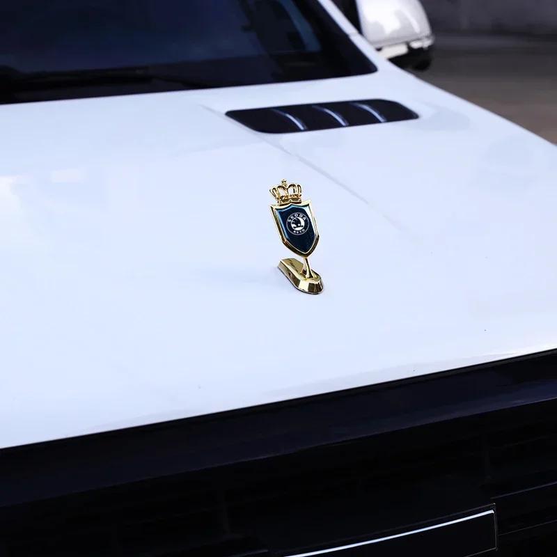 Lbrdy0 Car Exterior Front Hood Badge Sticker Emblem for Skoda Rapid Vision Roomster Superb 3 Fabia 1 2 Kodiaq Karoq Octavia A7 RS Yeti