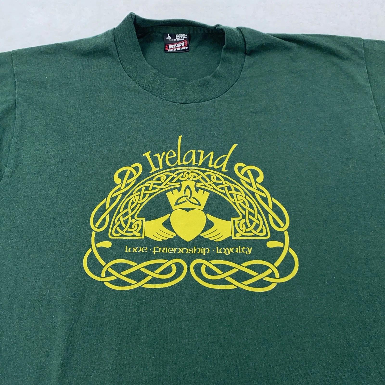 Vintage Ireland Shirt Mens Large Claddagh Celtic Love Friendship Loyalty 90s XL