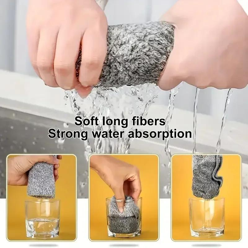 1-100PCS Microfiber Cleaning Cloths Absorbent Soft Stain-removing Towels for Bicycle Car Kitchen Reusable Cleaning Towels
