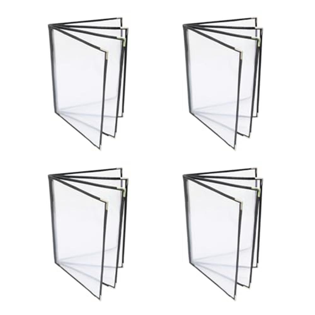 BAAJ-4PCS Menu Covers, Menu Covers 8.5X11inch, Menu Holder 4 Page 8 View, Restaurant Menu Covers For A4 Size Paper, Menu Book Du