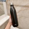 Tyeso 1000ml Stainless Steel Cola-Shaped Sports Water Bottle Vacuum Insulated Thermal Cup Portable Bike Bottle Travel Tumbler