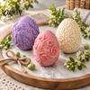 3D Printed Flower Relief Eggs Floral Easter Egg Ornament, Embossed Spring Window Display Accents Tabletop Decor, Desktop Figurine for Holiday