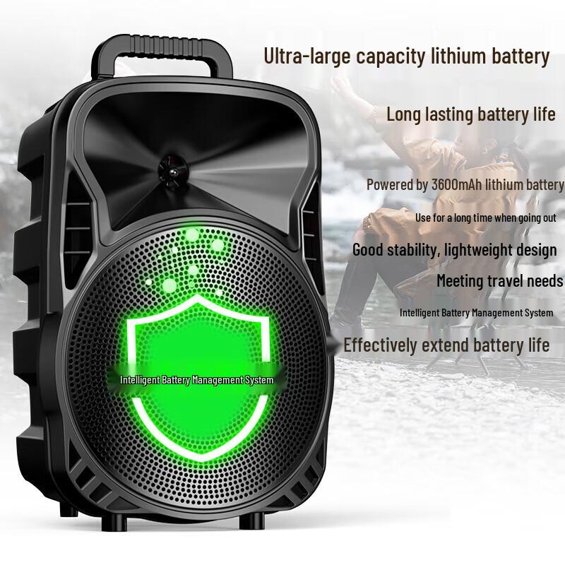 Soaiy Portable Outdoor Bluetooth Karaoke Trolley Speaker CN plug (adapter included) (CN version)