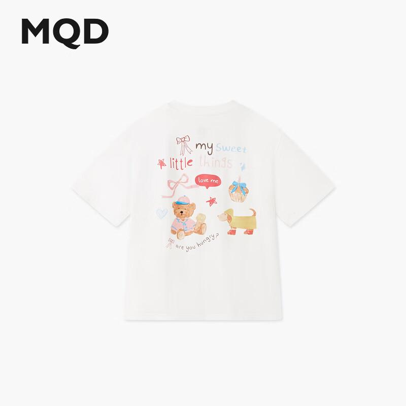 MQD Girls  Cartoon Bear Short Sleeve T-Shirt 120cm
