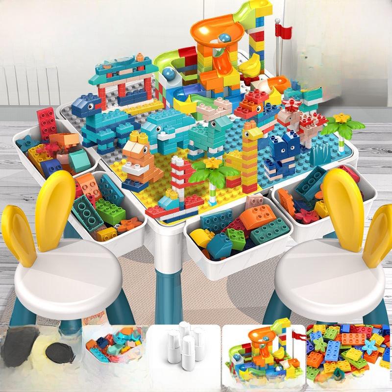 Large Multi-Functional Children's Building Blocks Table Educational Assembly Toy Study Desk for Boys And Girls Big Granular
