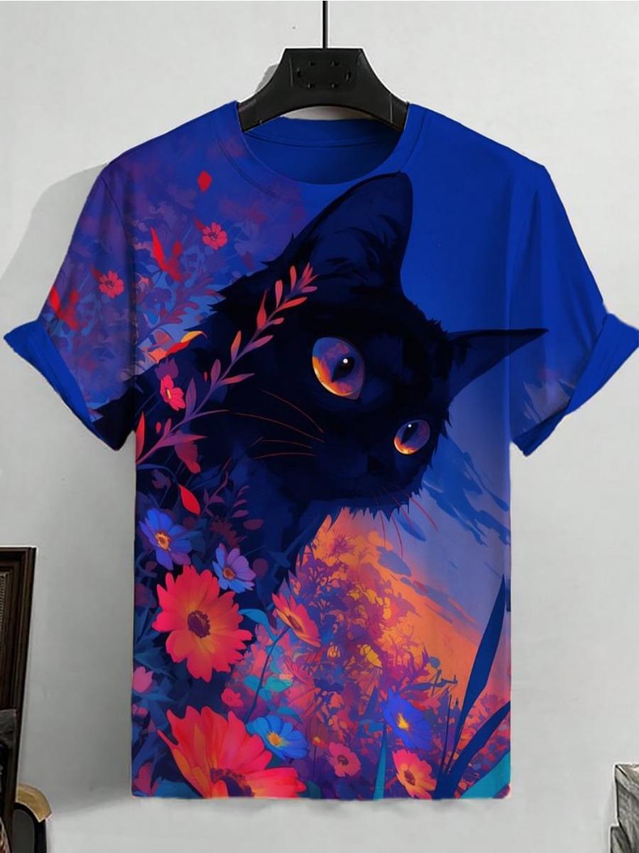 

Забавный лазерный кот динозавр арт 3D печатные мужские футболки мужские и женские футболки с коротким рукавом и круглым вырезом свободные повседневные топы с героями мультфильмов M