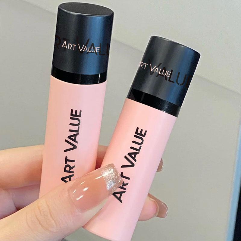 Art Value Velvet Lip Mud: Matte, Leichter, Nicht-Austrocknender Party-Lipgloss in Pink & Schwarz für Vielseitiges Herbst-/Winter-Make-up