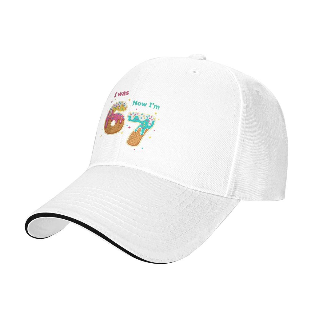 Baseballkappe Ich war 6 Jetzt bin ich 7 67 Siebenjähriger Geburtstag Unisex Trucker-Kappe Brainrot Caps Vintage Outdoor Reise Geschenk Sonnenkappe