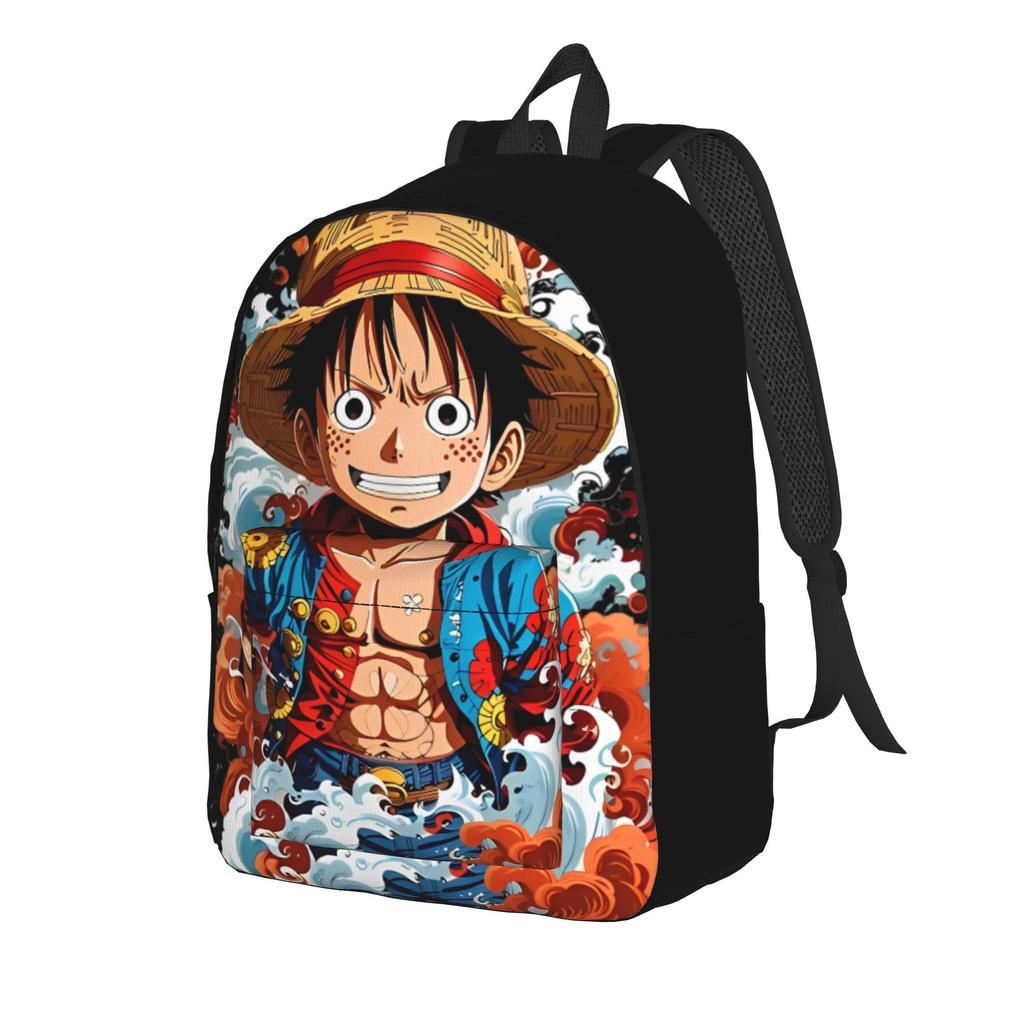 Monkey D. Luffy One Piece Fashion Backpack with Pocket Student Work  Daypack for Men Women College Canvas Bags