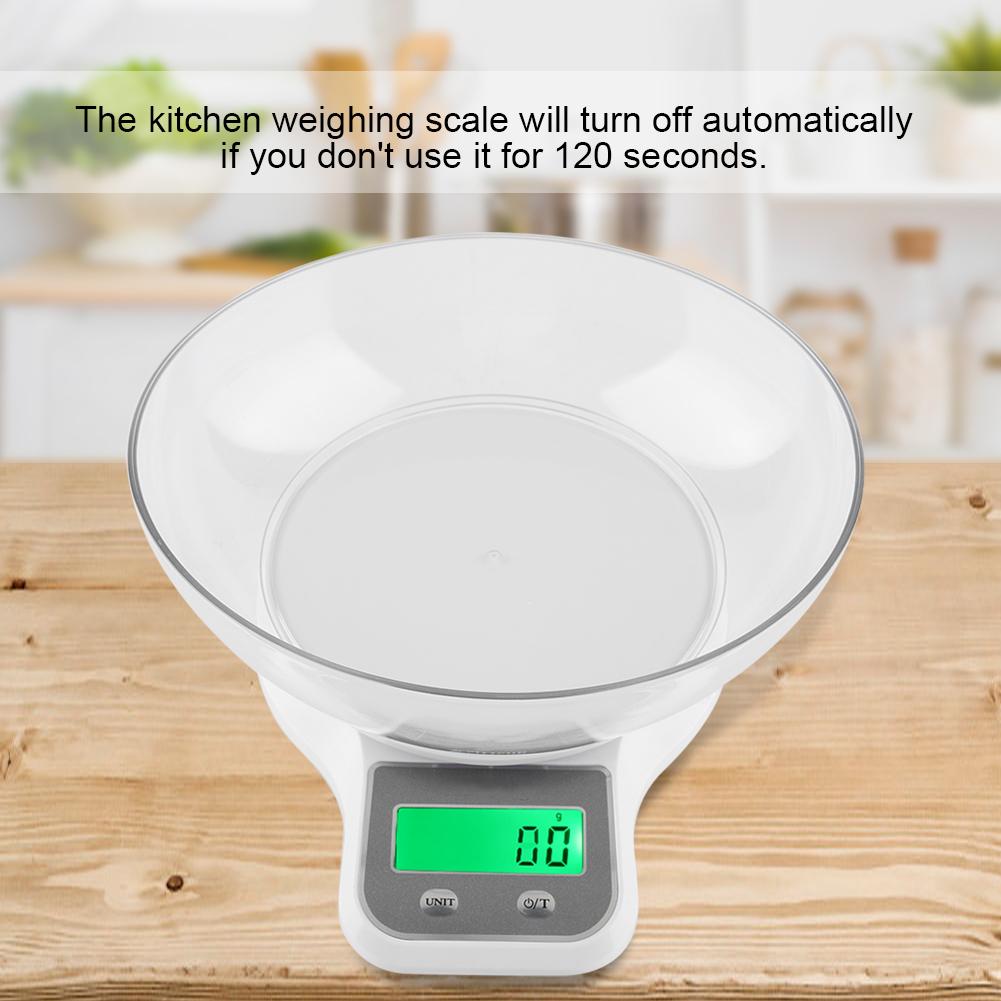 WH-B21LW Kitchen Food Scale Digital Cooking Multifunction Weight Scale with Bowl (White)