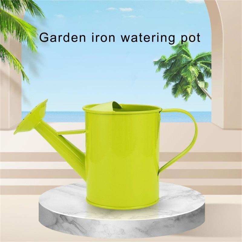 Indoor Garden Plant Watering Can Rust Resistant Iron Watering Pot with Bright Color for Easy Watering and Planting Use