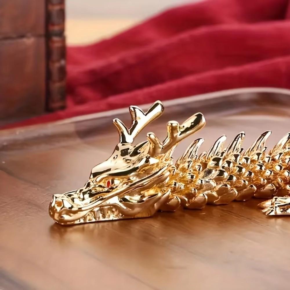 Symbol der Macht und des Glücks Fünfklauiger Goldener Drache Ornament Desktop Dekoration
