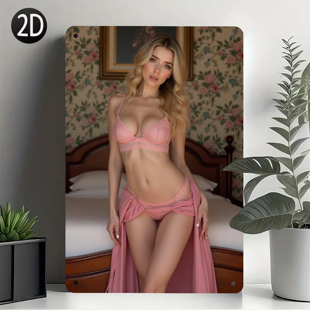 

1 шт. Настінний металевий знак у вінтажному стилі, тема Краса , прямокутна металева табличка для дому, кафе, бару, для чоловічої печери 20x30cm（7.8x11.8inch）