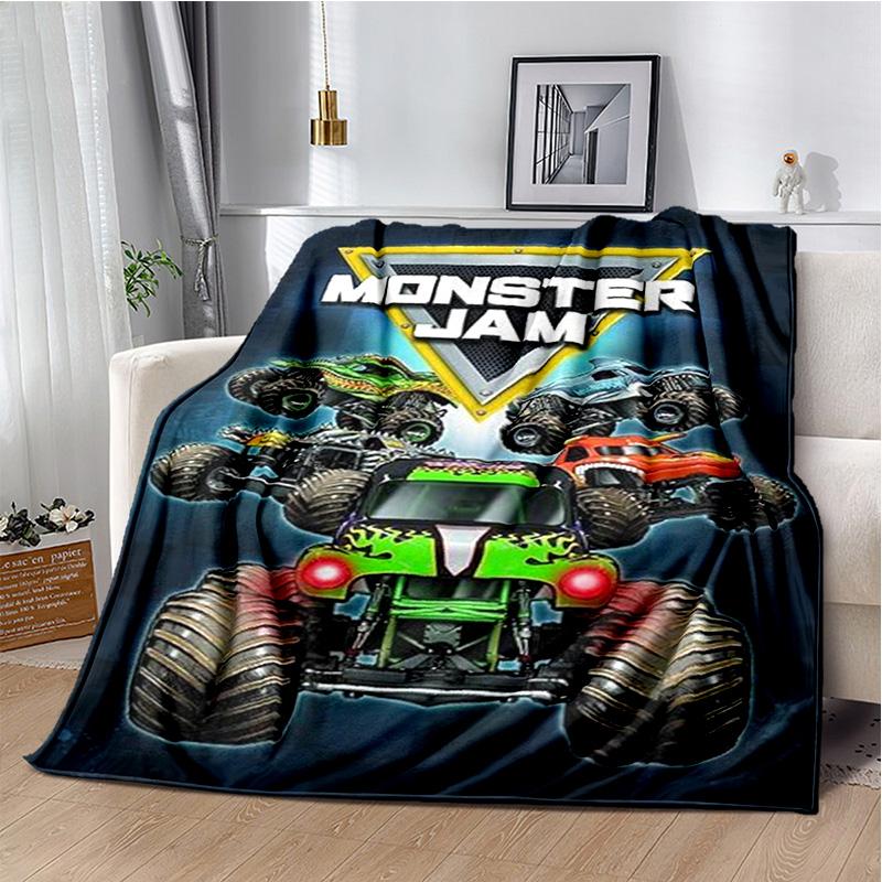 M-Monster Jam Grave Digger Truck Sofa Blanket Lightweight Warm Insulation Blanket Bed Office Car Knee padsThrow Blanket