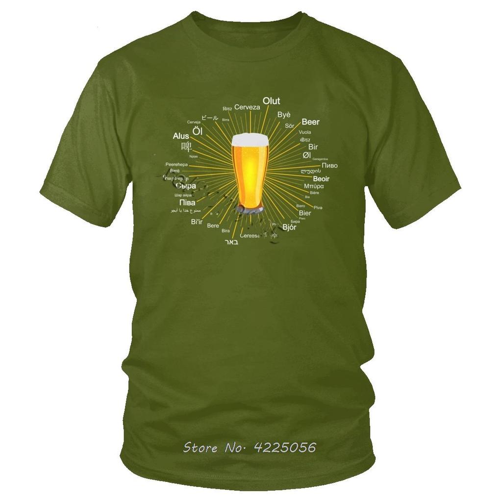 Urban Fashion Tshirt Unisex Word Beer In 45 Different Languages Tee Cotton I Love Alcoholic Drink T Shirt Short Sleeved Top Tshirt