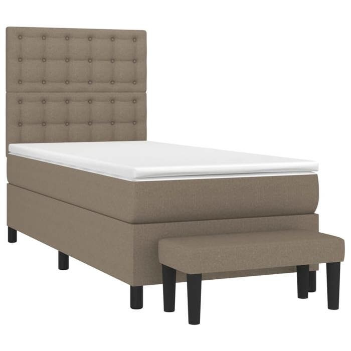 Maison Exclusive - Rete a doghe per letto con materasso Tortora 90x200 cm Tessuto