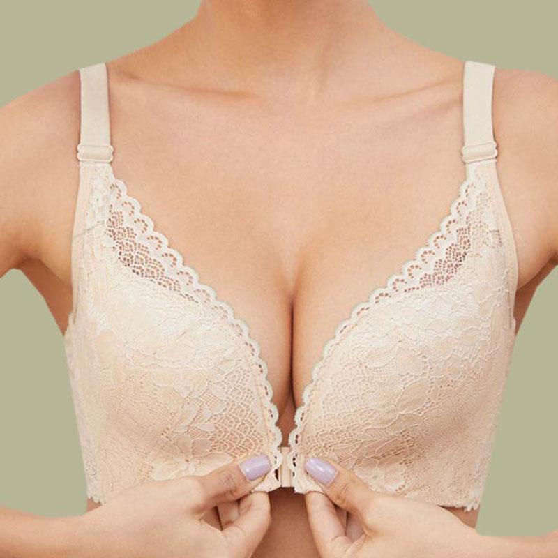 Sexy Front Closure Bra Plus Size Lace Women's Underwear Thin Cup Wireless Lingerie Femme Push Up Bras