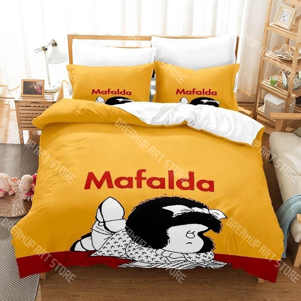 3D Printed M-Mafalda Manga Bedding Set for Boys Girls Duvet Cover Pillowcase Twin Queen King Full Single Double Sizes