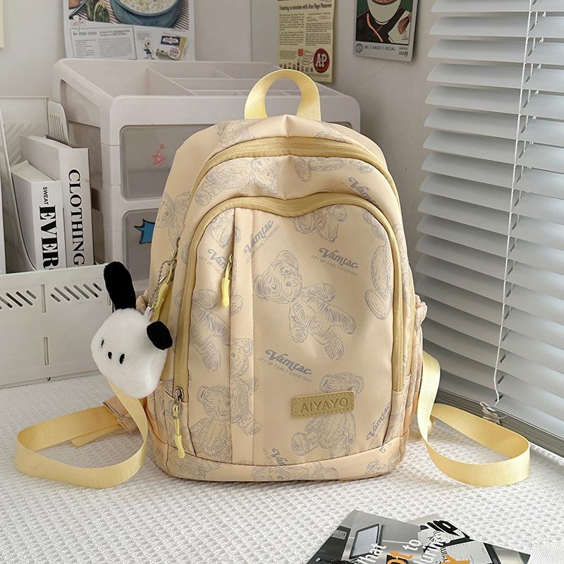 School bag cute little backpack girl fashion bear print backpack small leisure travel small school bag student make-up bag