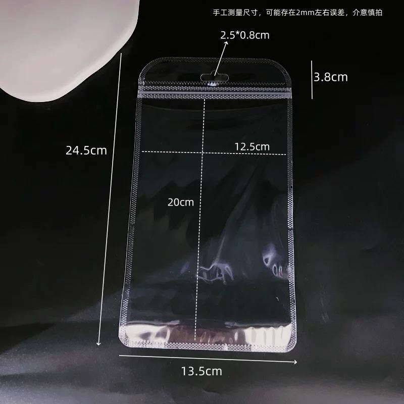 Thick Transparent Self Sealing Sack High Definition Bone Sealing Bag Jade Bracelet Accessories Storage Dust-proof Packaging Pouch with Hanging Hole