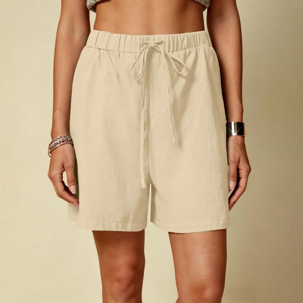 Women’s Relaxed Fit Casual Shorts with Drawstring Waist and Side Pockets for Everyday Comfort and Versatile Style