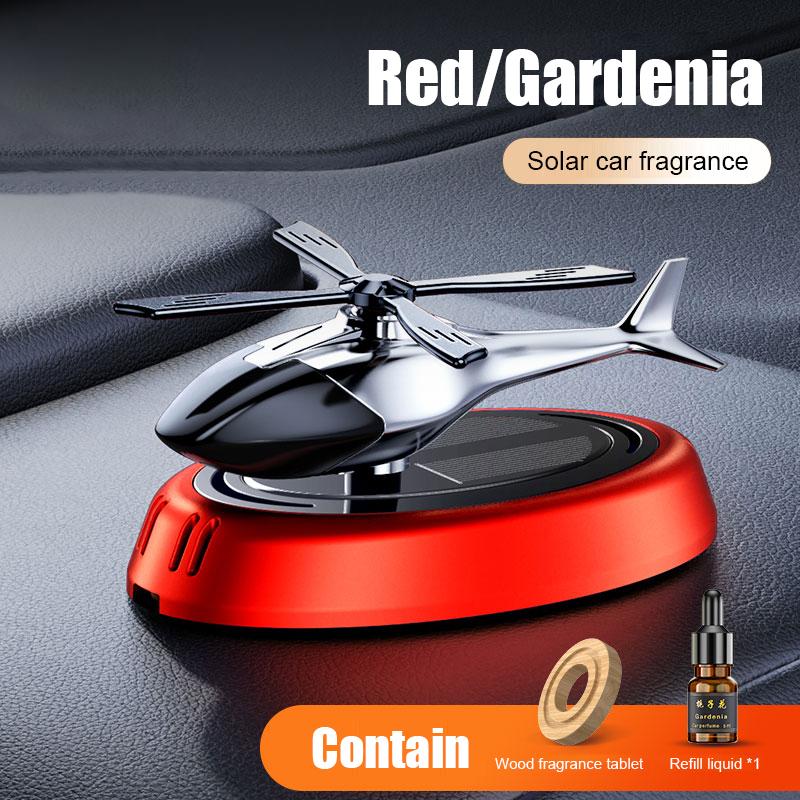 Solar Powered Car Air Freshener Helicopter Rotating Propeller Aromatherapy Diffuser Essential Oil Auto Dashboard Decoration Ornament