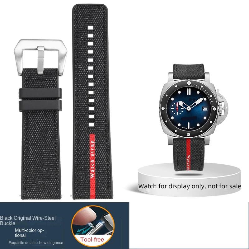 

Для Panerai SUBMERSIBLE ремінець Luna Rossa PAM1466 PAM1391 PAM1565 Браслет Гумовий ремінець 22 мм 26 мм Чоловічий 24 мм Ремінець для годинника Водонепроникний 24mm-width