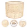 E27 Rattan Lampenschutz Rattan Tischlampenschirm Boho Rattan Lampenschutzabdeckung für Tischlampen Stehleuchte